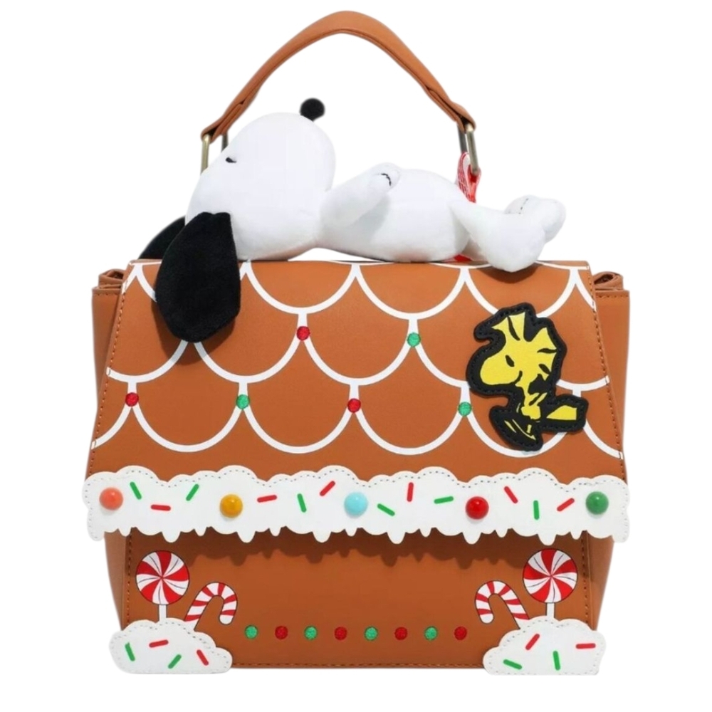 Peanuts Snoopy Gingerbread House Mini Backpack-Box Lunch Exclusive Dust Bag NWT